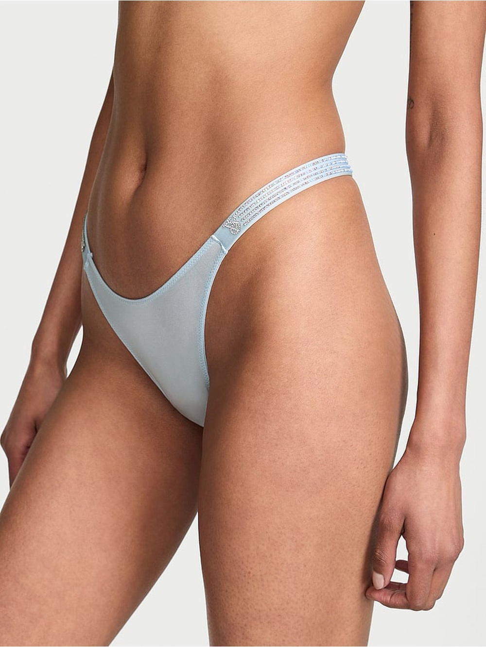 Victorias secret VERY SEXY Ombré Stripe Shine Strap Thong Panty Linen blue